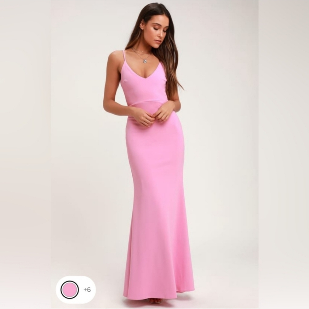 NWT Lulu's Infinate Glory Pink Maxi Dress